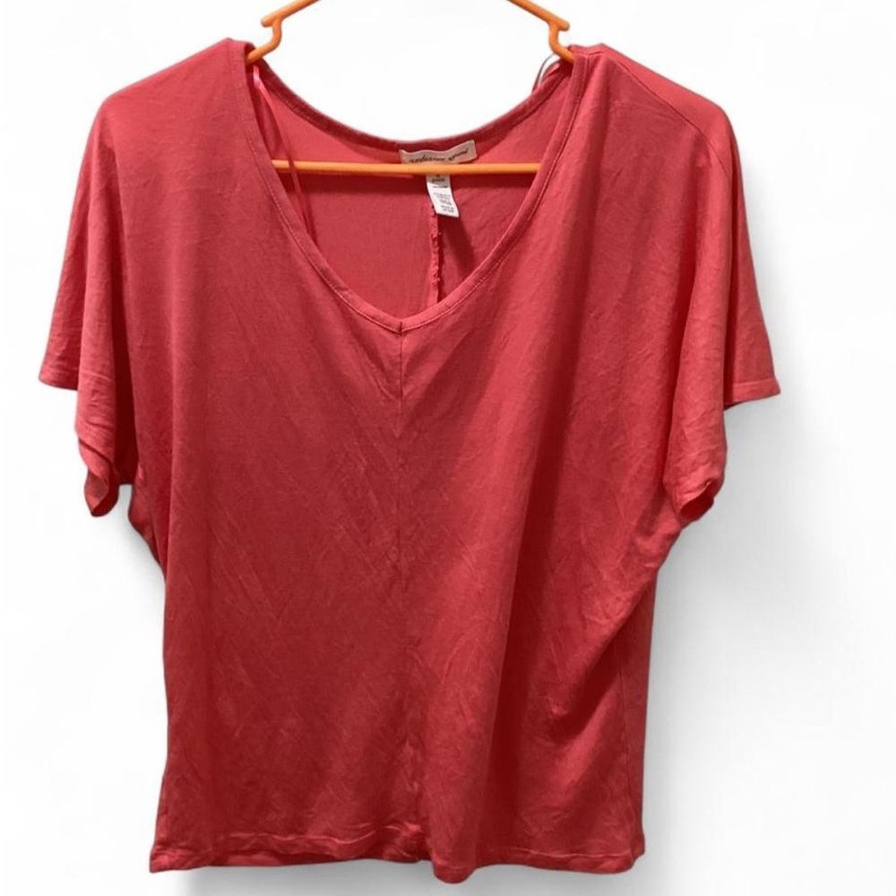 Women's V-Neck Coral Top - Picture 1 of 7